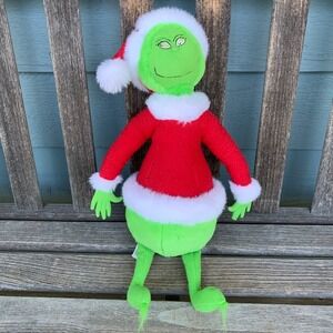 Vintage 1998 Hallmark Dr Seuss How the Grinch Stole Christmas Plush Santa 17"